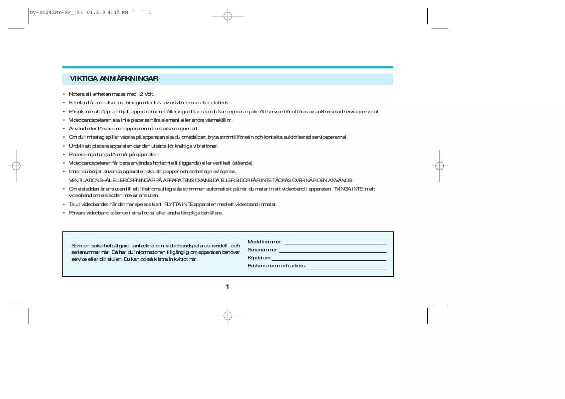 Mode d'emploi DAEWOO CVP9700