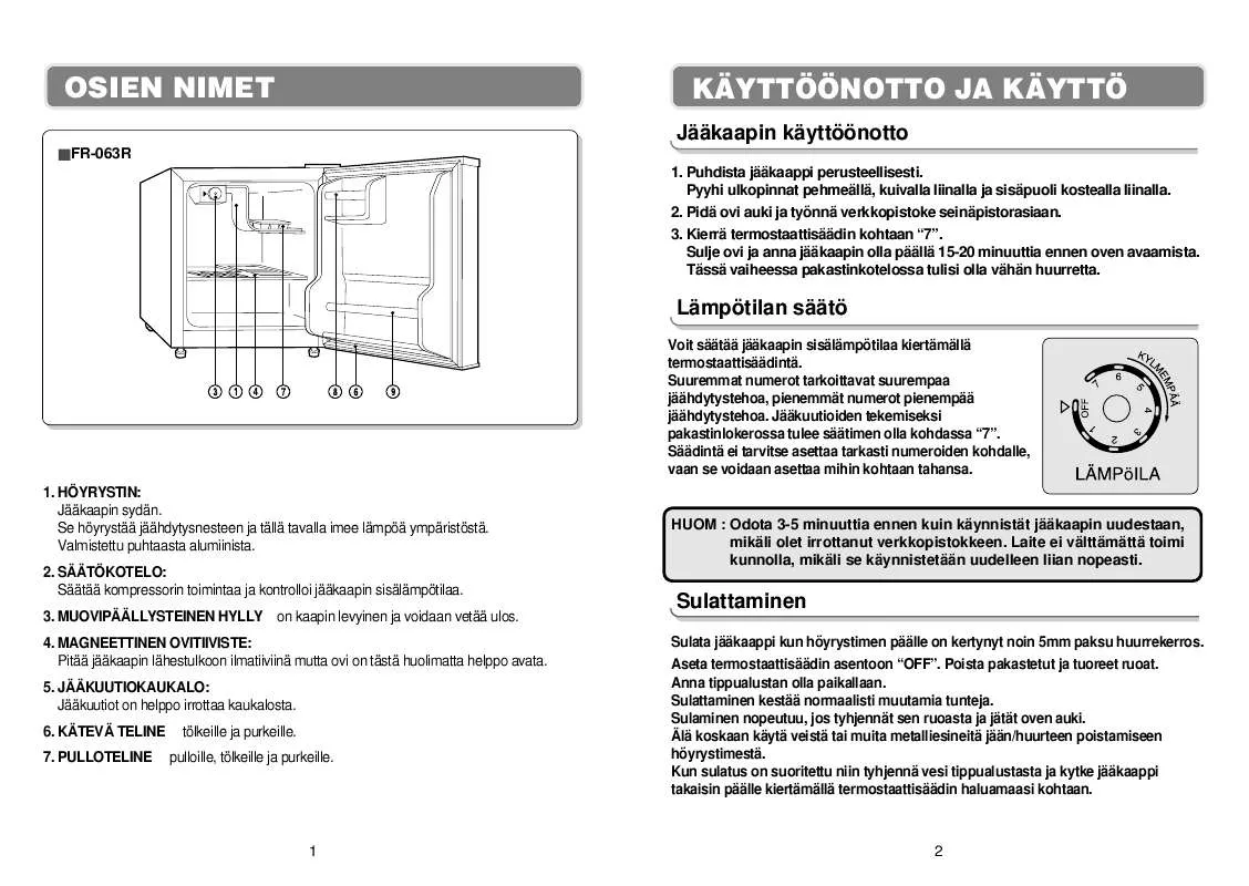 Mode d'emploi DAEWOO FR-063R