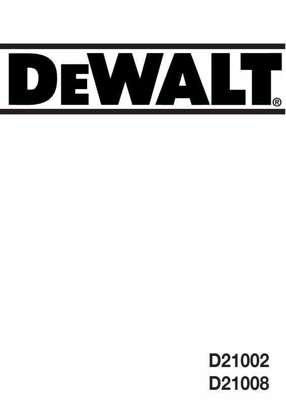 Mode d'emploi DEWALT D21008