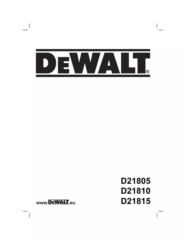 Mode d'emploi DEWALT D21805