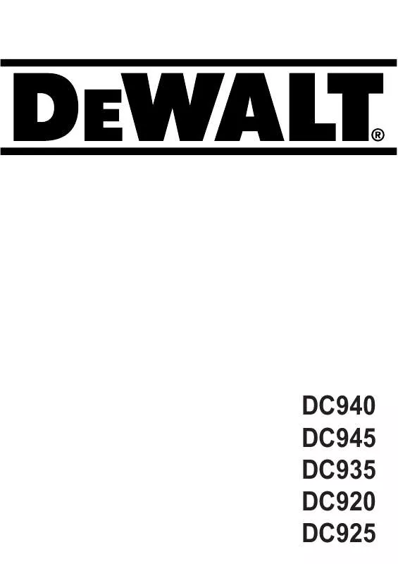 Mode d'emploi DEWALT DC920KB