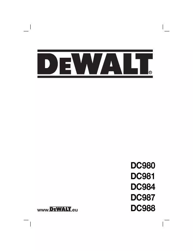 Mode d'emploi DEWALT DC984KA