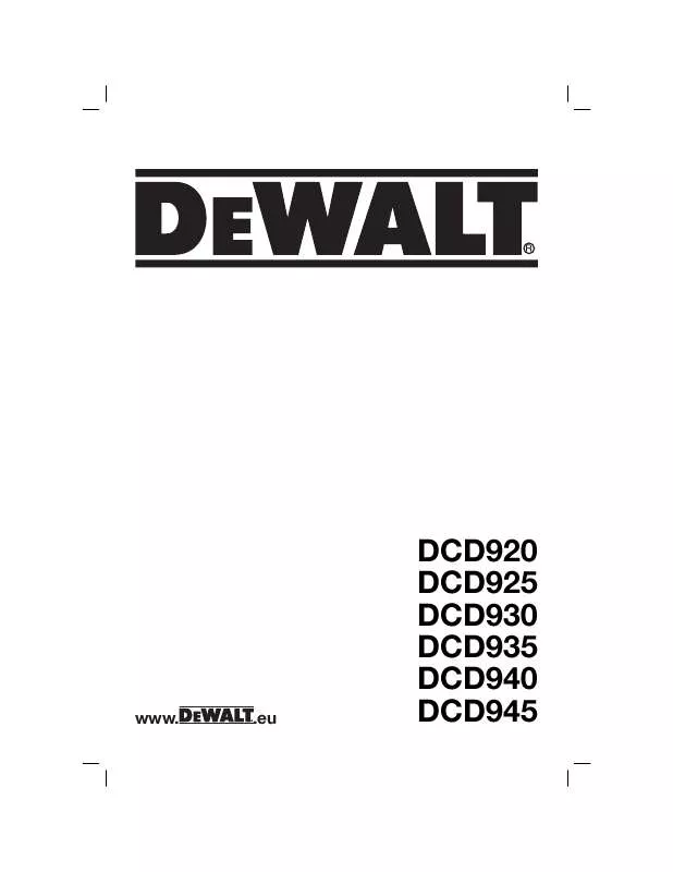 Mode d'emploi DEWALT DCD930KX