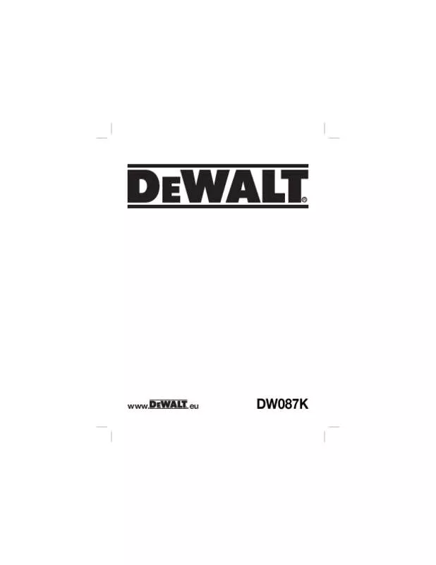 Mode d'emploi DEWALT DW087