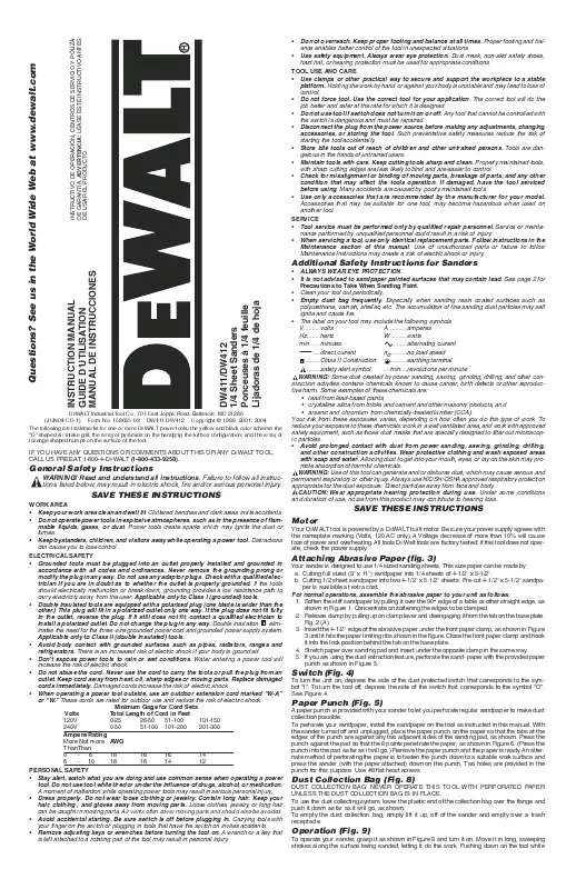 Mode d'emploi DEWALT DW411