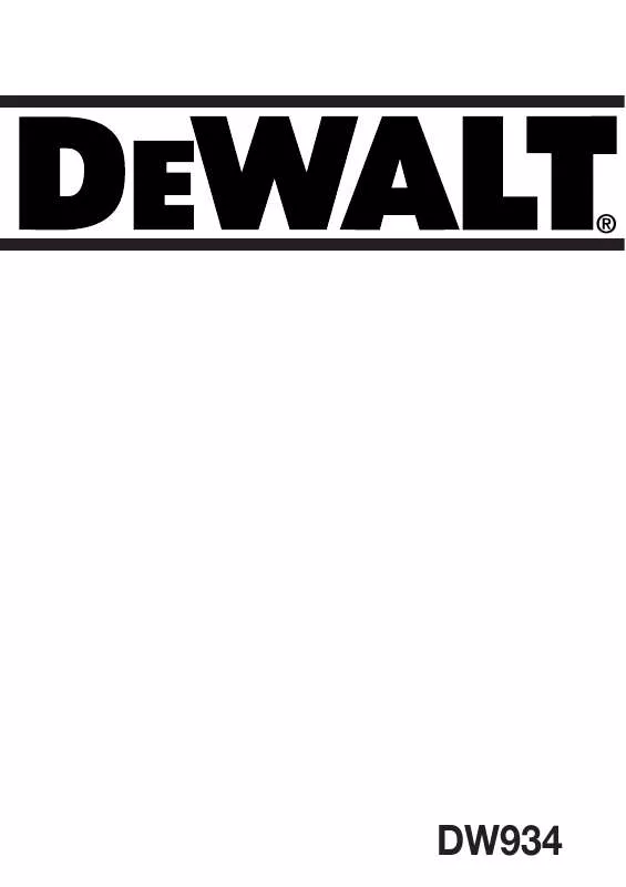 Mode d'emploi DEWALT DW934K2