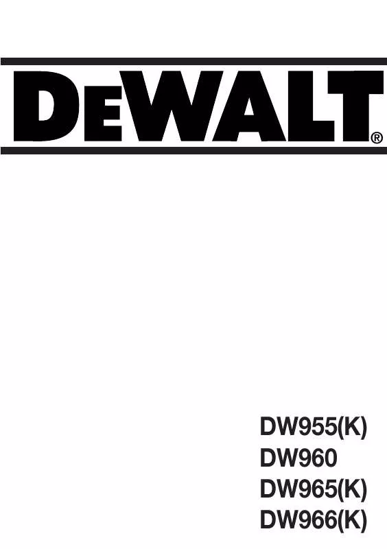 Mode d'emploi DEWALT DW955K