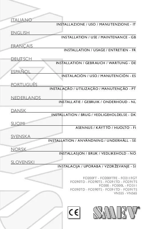 Mode d'emploi DOMETIC FO290TS