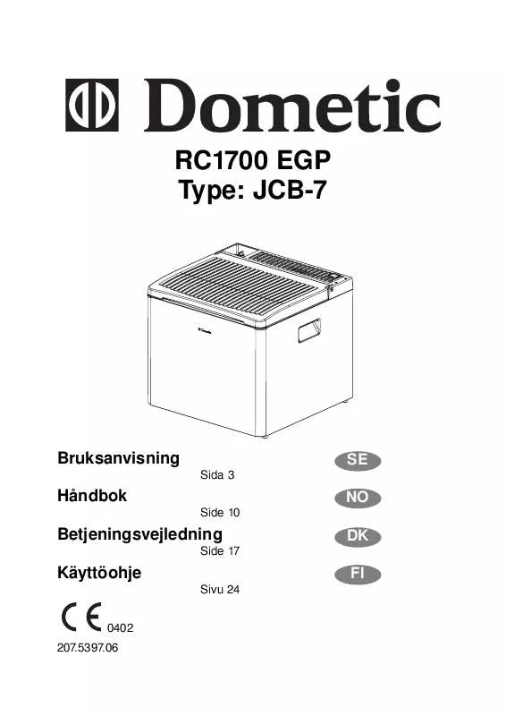 Mode d'emploi DOMETIC RC1700 EGP