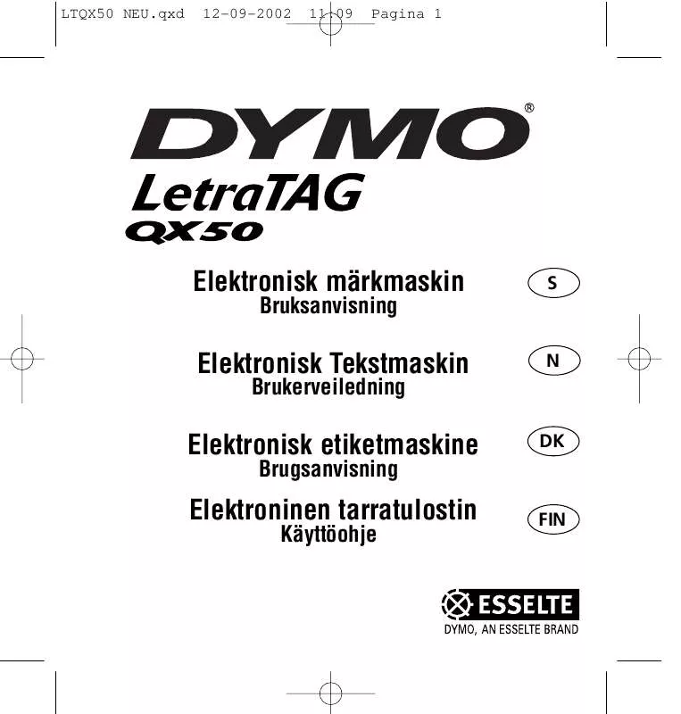 Mode d'emploi DYMO LETRATAG QX50