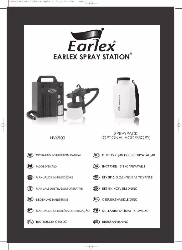 Mode d'emploi EARLEX SPRAY STATION HV 6900