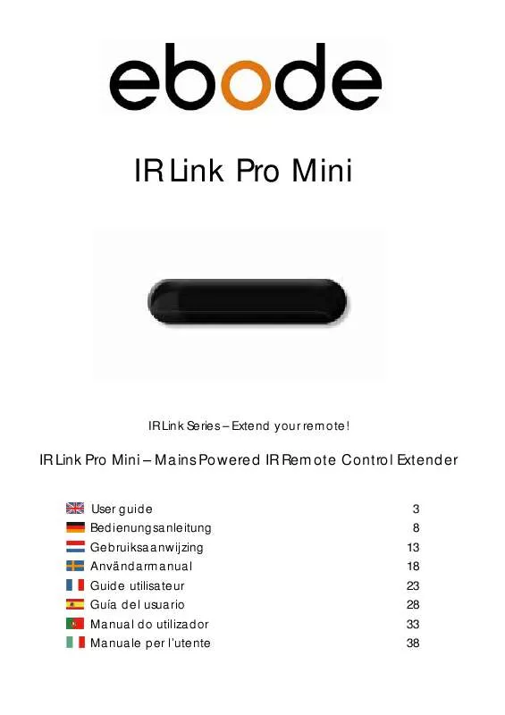 Mode d'emploi EBODE IR LINK MINI