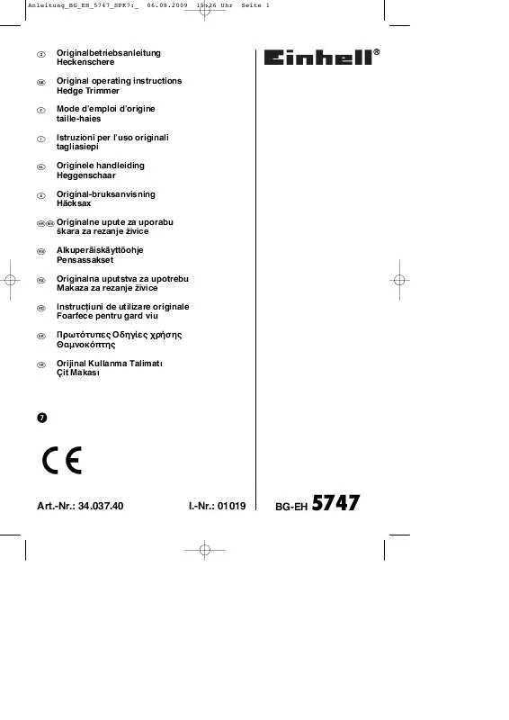 Mode d'emploi EINHELL BG-EH 5747