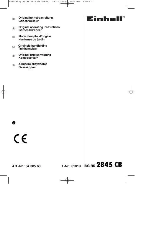 Mode d'emploi EINHELL BG-RS 2845 CB