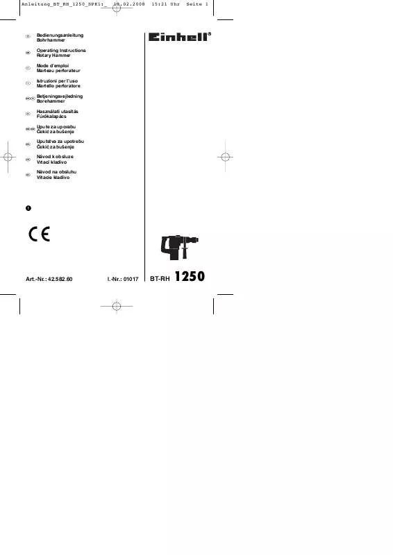 Mode d'emploi EINHELL BT-RH 1250