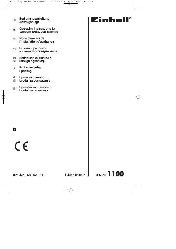 Mode d'emploi EINHELL BT-VE 1100