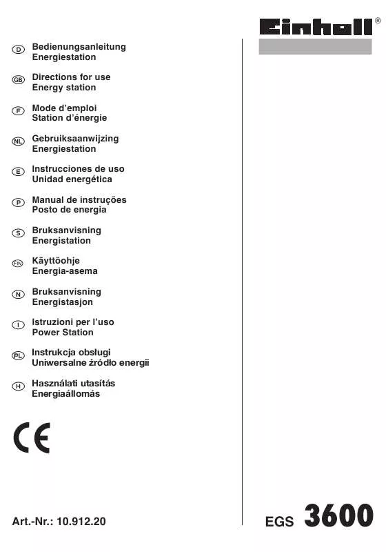 Mode d'emploi EINHELL EGS 3600