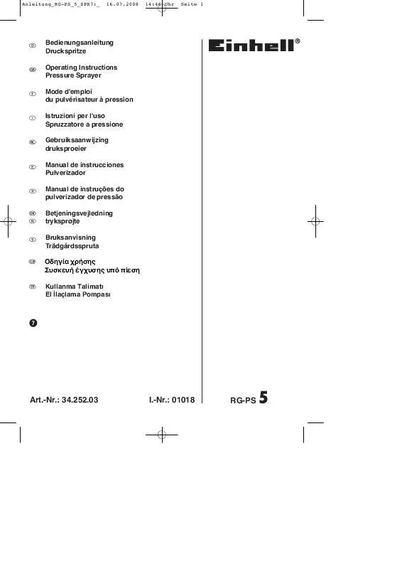 Mode d'emploi EINHELL RG-PS 5