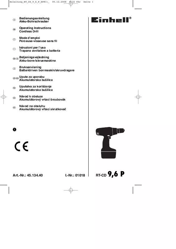 Mode d'emploi EINHELL RT-CD 9.6 P