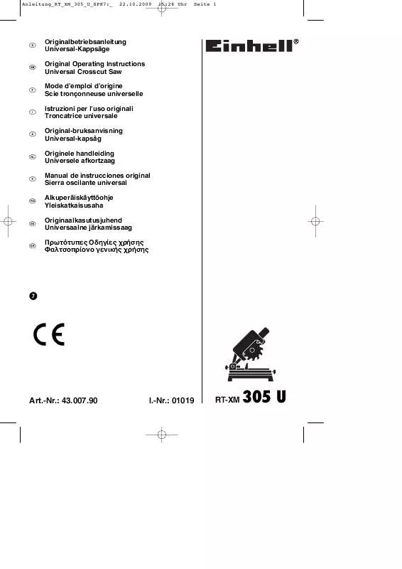 Mode d'emploi EINHELL RT-XM 305 U