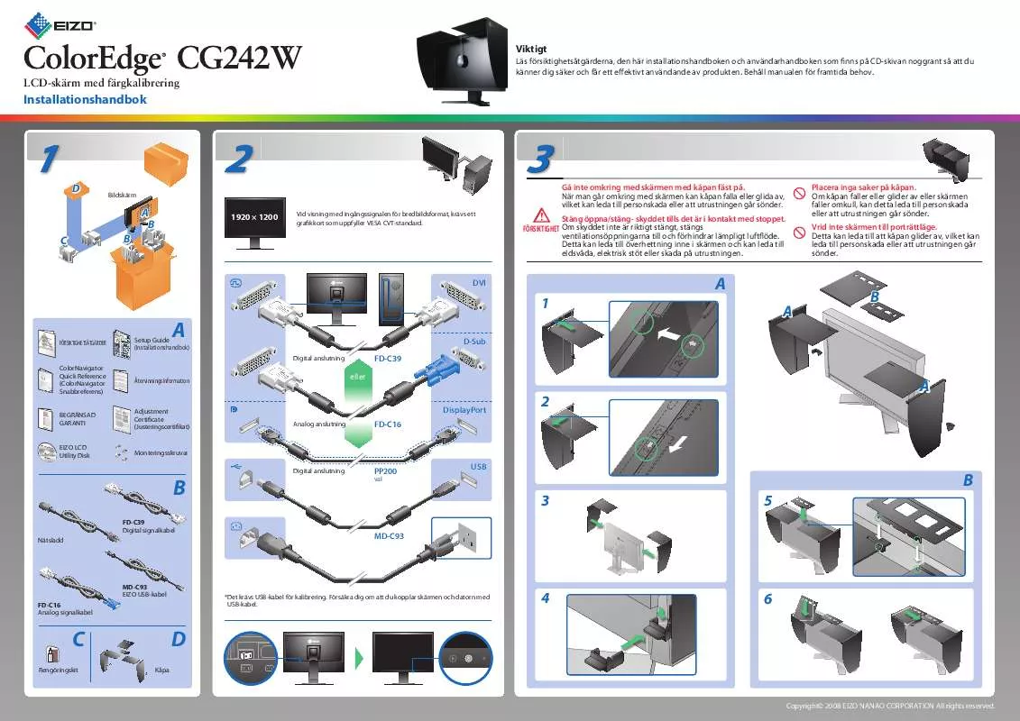 Mode d'emploi EIZO COLOREDGE CG242W