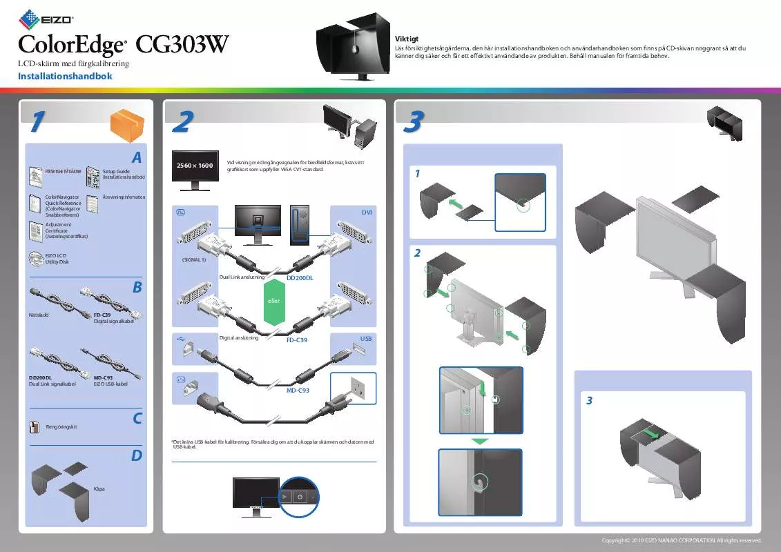 Mode d'emploi EIZO COLOREDGE CG303W