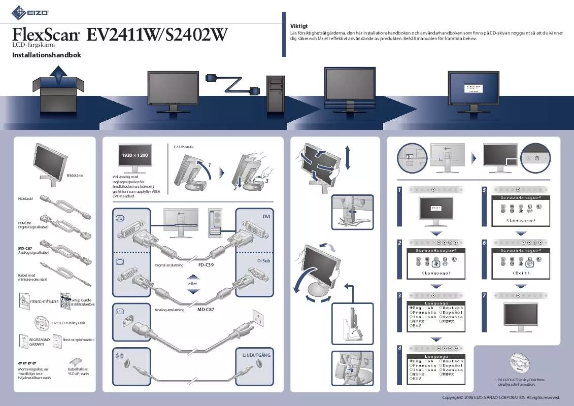 Mode d'emploi EIZO FLEXSCAN EV2411W