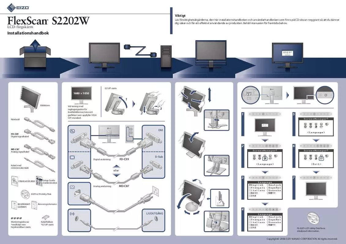 Mode d'emploi EIZO FLEXSCAN S2202W