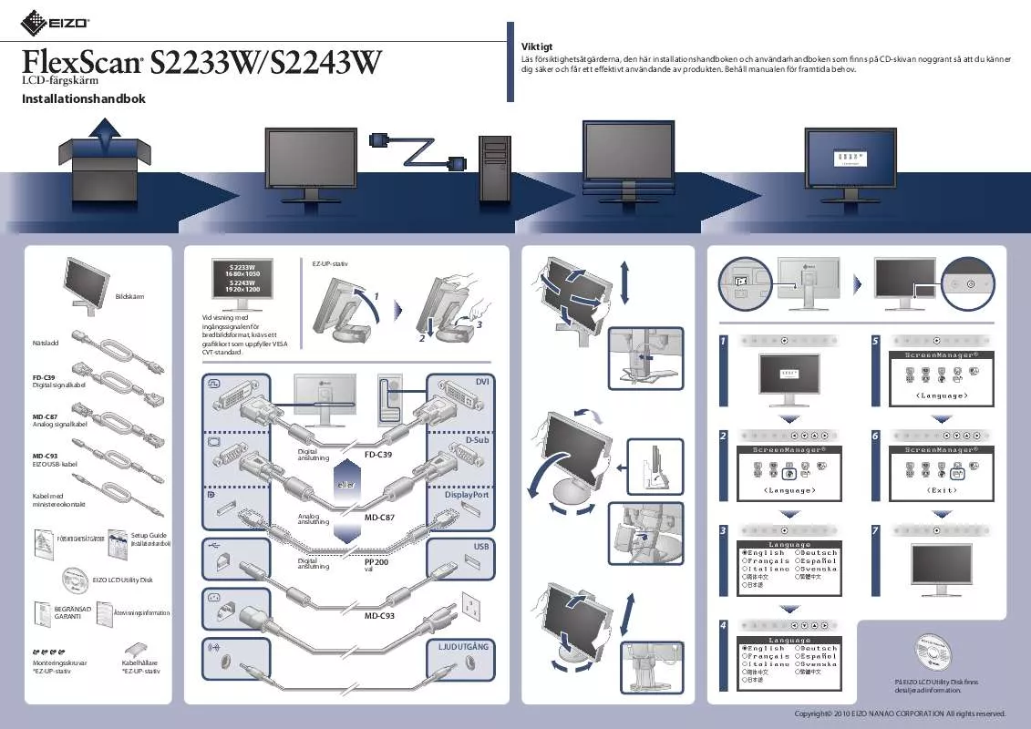 Mode d'emploi EIZO FLEXSCAN S2233W