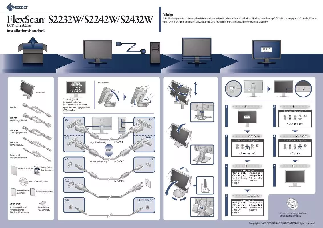 Mode d'emploi EIZO FLEXSCAN S2242W