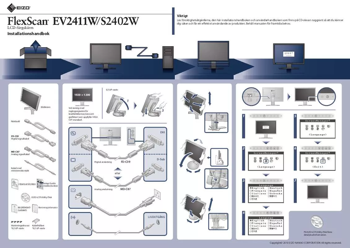 Mode d'emploi EIZO FLEXSCAN S2402W