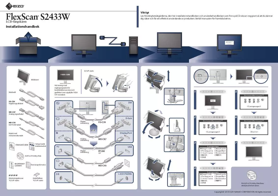 Mode d'emploi EIZO FLEXSCAN S2433W