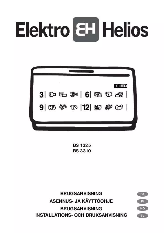 Mode d'emploi ELEKTRO HELIOS BS1325