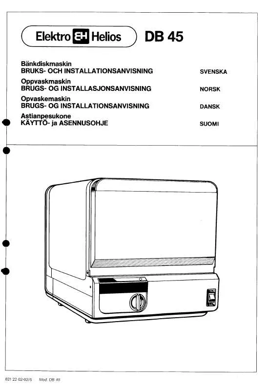 Mode d'emploi ELEKTRO HELIOS DB45