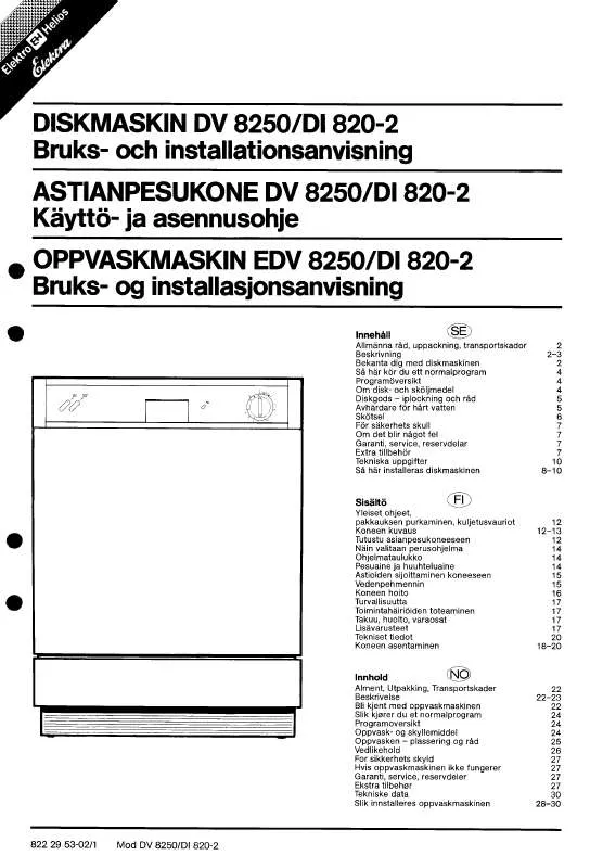 Mode d'emploi ELEKTRO HELIOS DI810-2