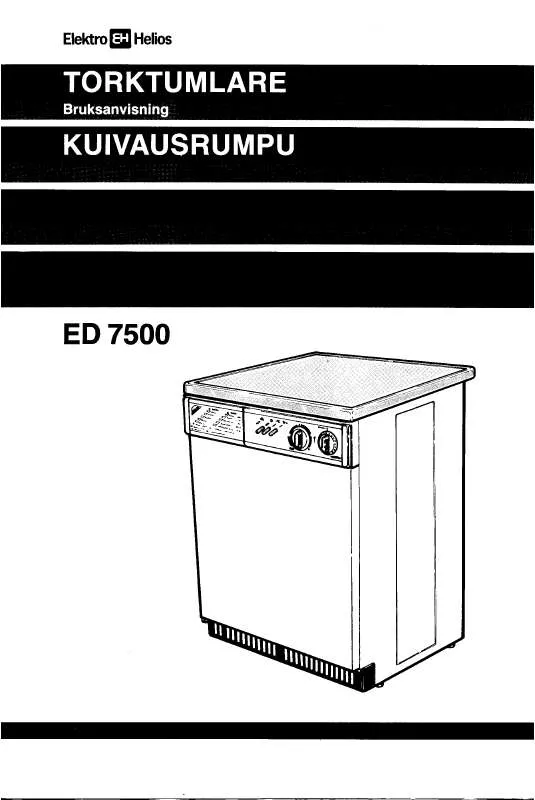 Mode d'emploi ELEKTRO HELIOS ED7500