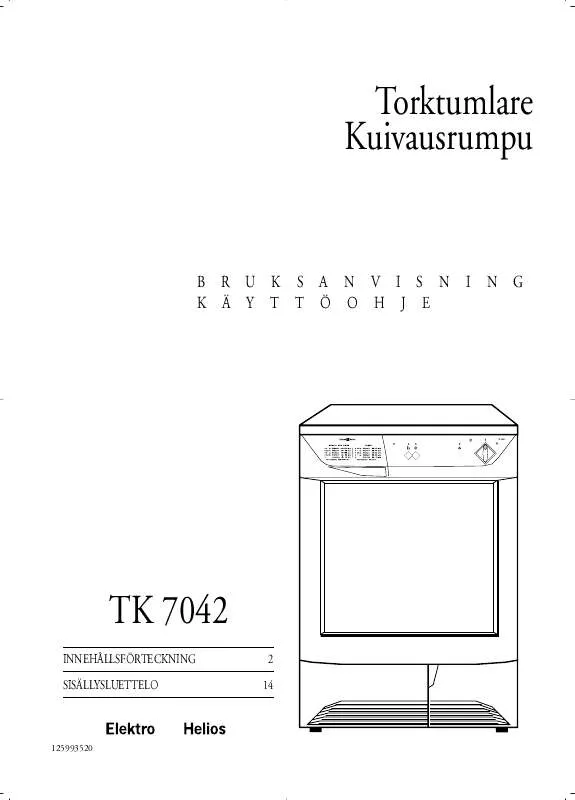 Mode d'emploi ELEKTRO HELIOS EHL TK 7042 S