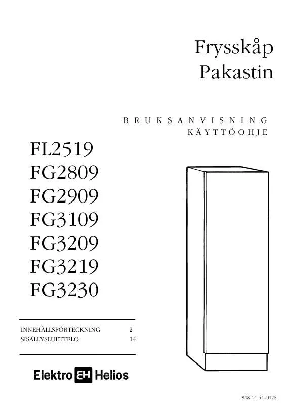 Mode d'emploi ELEKTRO HELIOS FG3230