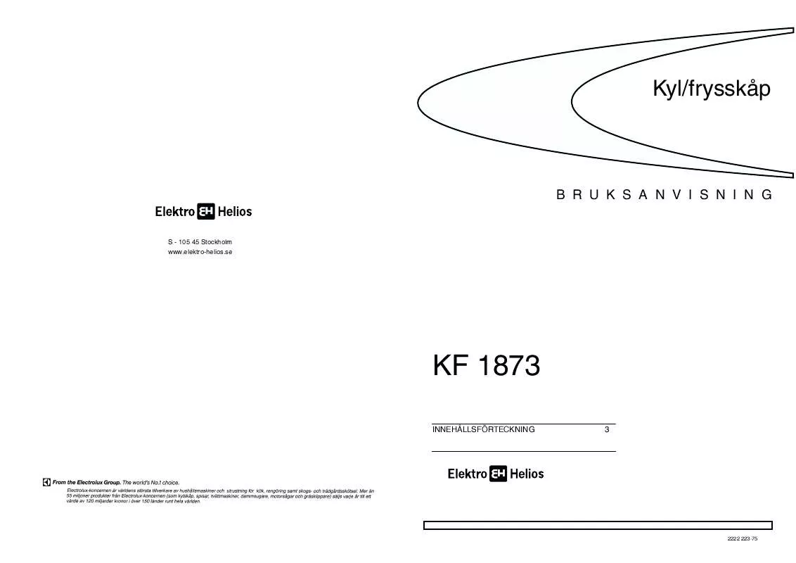Mode d'emploi ELEKTRO HELIOS KF1873