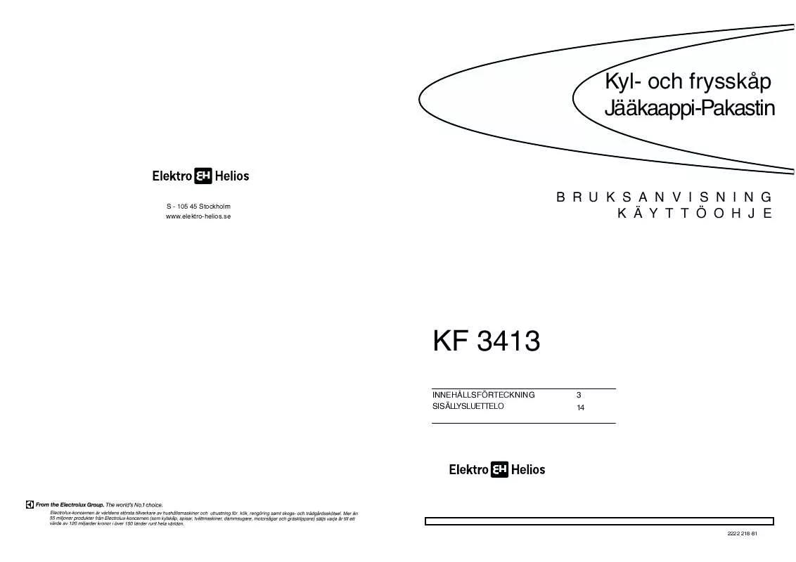 Mode d'emploi ELEKTRO HELIOS KF3413