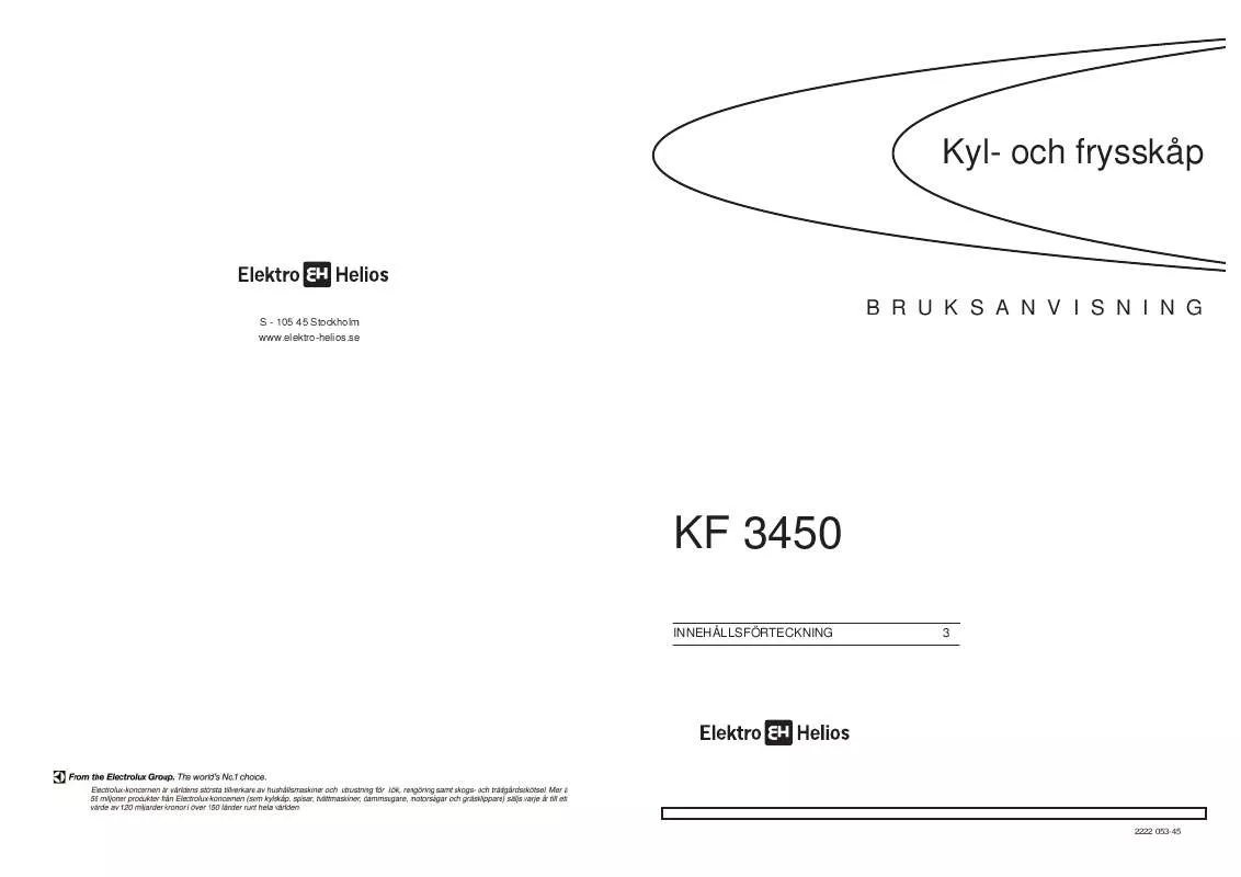 Mode d'emploi ELEKTRO HELIOS KF3450