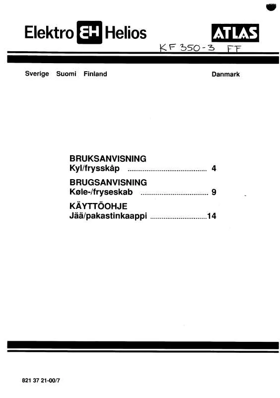 Mode d'emploi ELEKTRO HELIOS KF350-3FF