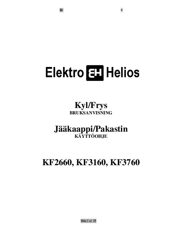 Mode d'emploi ELEKTRO HELIOS KF3760
