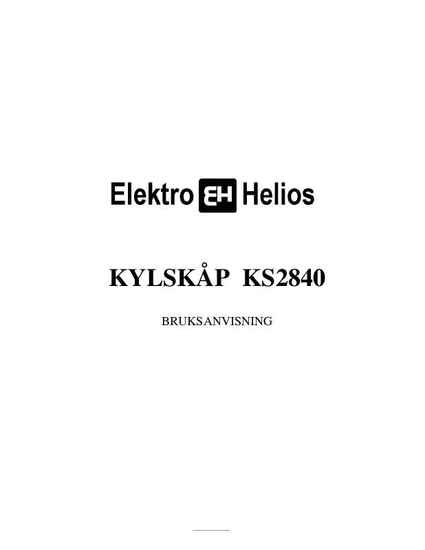 Mode d'emploi ELEKTRO HELIOS KS2840