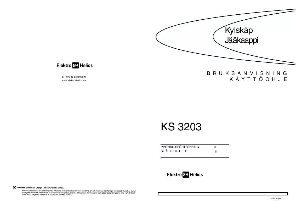 Mode d'emploi ELEKTRO HELIOS KS3203