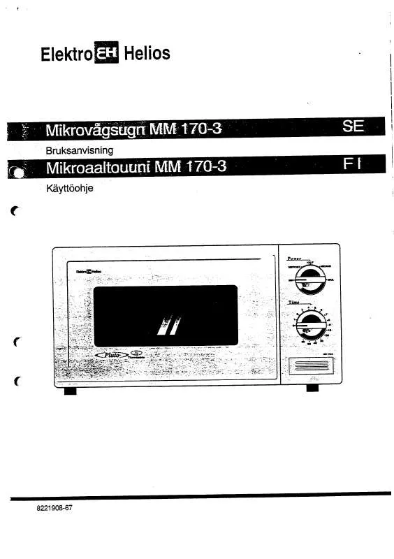 Mode d'emploi ELEKTRO HELIOS MM170-3