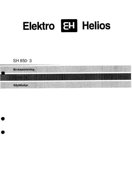 Mode d'emploi ELEKTRO HELIOS SH850-3