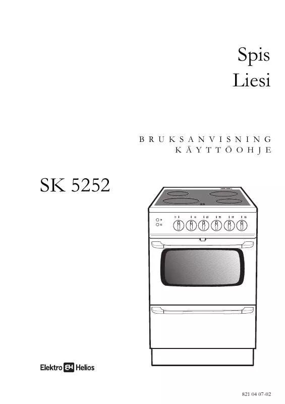 Mode d'emploi ELEKTRO HELIOS SK 5252