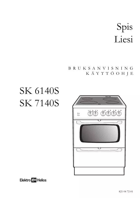 Mode d'emploi ELEKTRO HELIOS SK 6140S