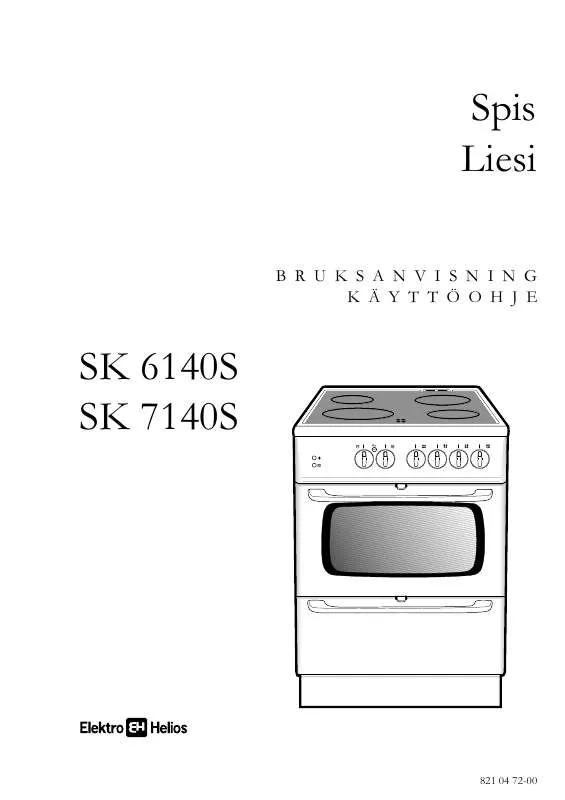 Mode d'emploi ELEKTRO HELIOS SK6140S